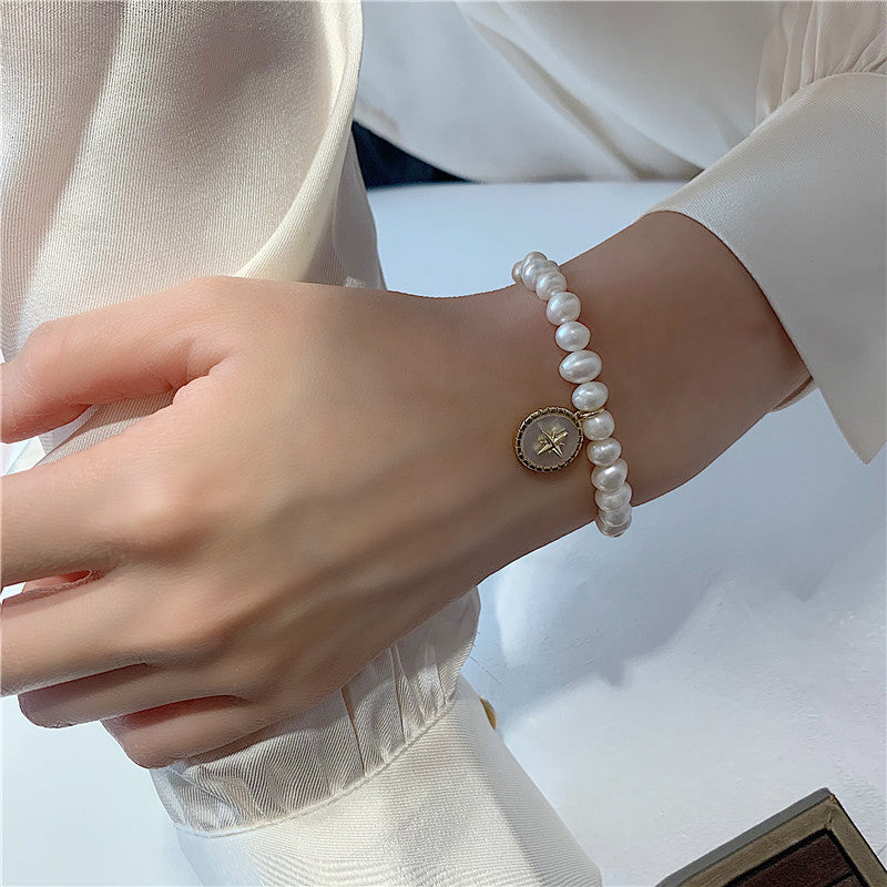 Eight Pointed Star Baroque Natural Pearl Girlfriend Bracelet Bracelet