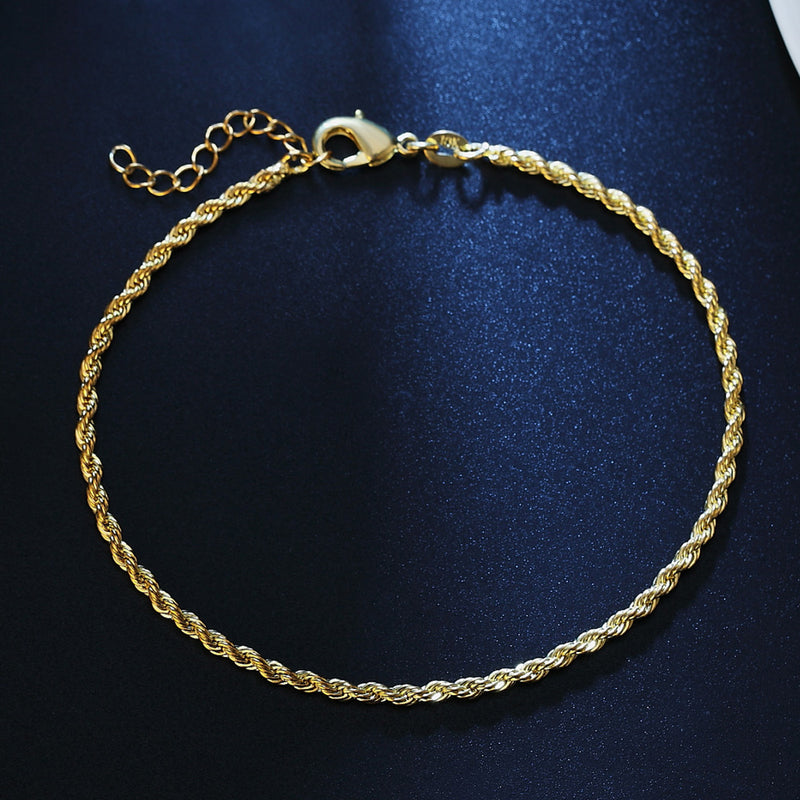 Fashion Simple European And American 2mm Hemp Rope Anklet