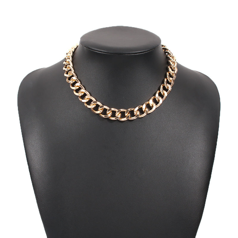 2021 Fashion Big Necklace for Women Twist Gold Silver Color Chunky Thick Lock Choker Chain Necklaces Party Jewelry