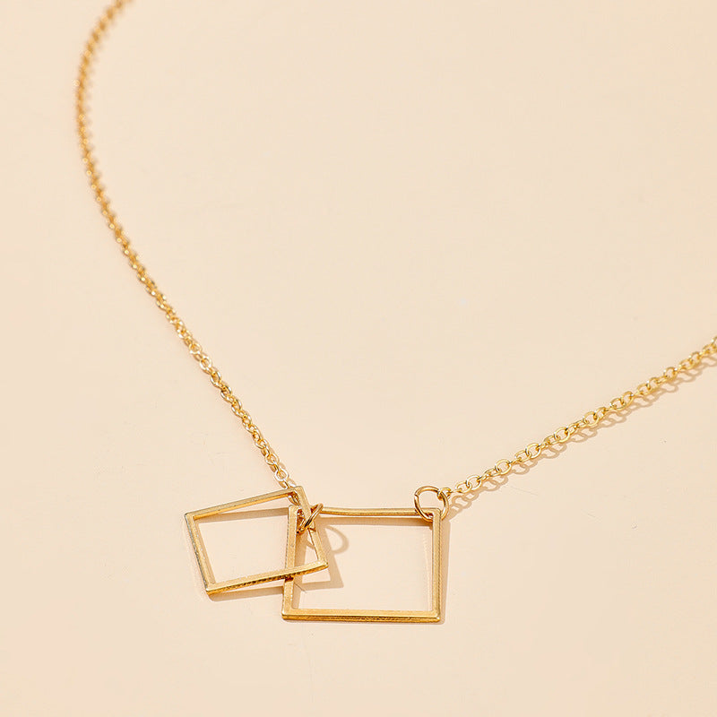 Square Alloy Ins Bohemian Fashion Single-layer Necklace Necklace Necklace Accessories