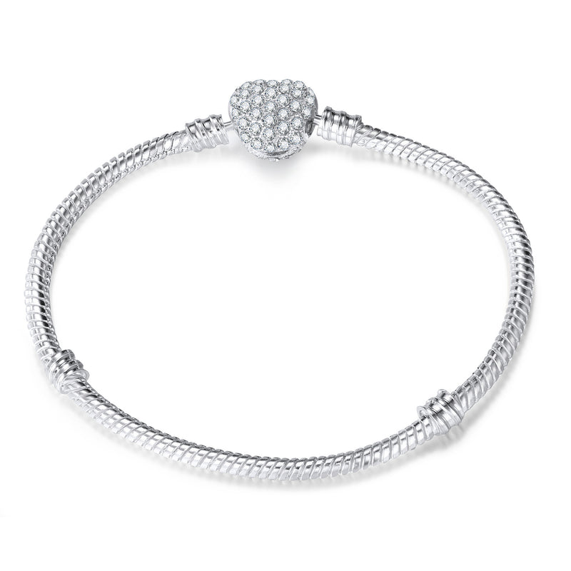 New Diamond Silver-white Basic Love Buckle Chain