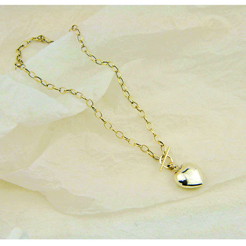 Street Style Peach Heart Necklace Women