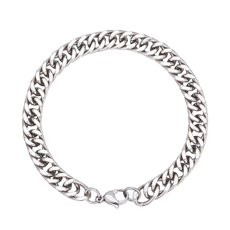 Hip Hop Rock Punk Men's and Women's Titanium Steel Simple Chain Bracelet
