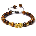 Cross-Border Hot Sale Yellow Tiger Eye Stone Brave Hand-Woven Bracelet Tiger Clear Stone Red Agate Stone Bracelet Foreign Trade Jewelry