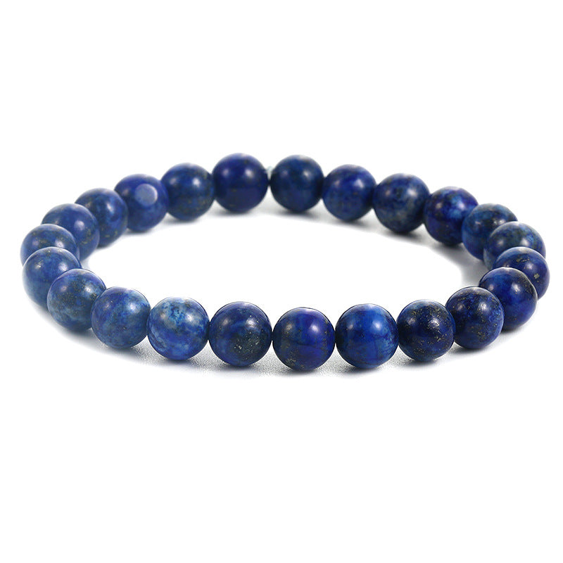 Buddha Beads Natural Stone Handmade Beaded Natural Lapis Lazuli And Amethyst Beads Bracelet 8mm