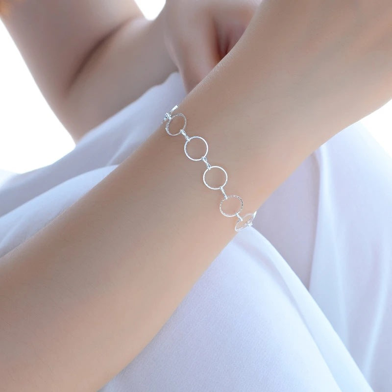 Silver Circle Bracelet Simple Round Anklet