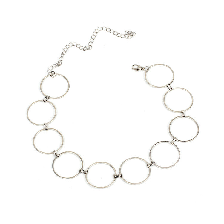Silver Circle Bracelet Simple Round Anklet