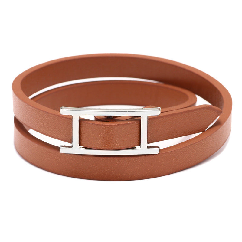 Women'S Leather Bracelet, Simple, Simple, New Bracelet, Multi-Layer And Hundred Matching Accessories