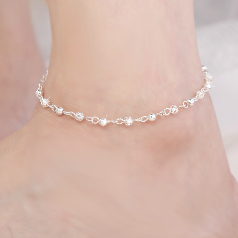 Frosted Bead Hollow Ankle Jewelry