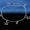 Female Car Flower Five-pointed Star Round Diamond Anklet