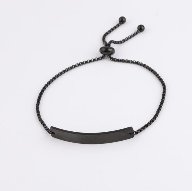 Stainless Steel Curved Rectangular Long Bracelet