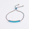 Stainless Steel Curved Rectangular Long Bracelet
