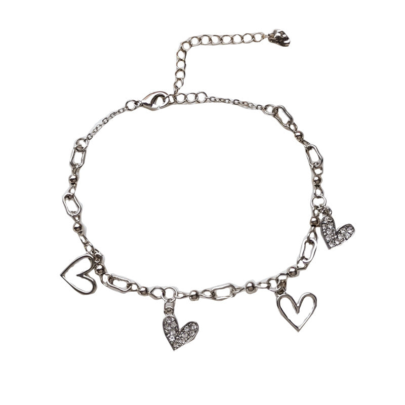 Sweet Love Tassel Bracelet Fashion Design Bracelet Simple Diamond Hollow Bracelet