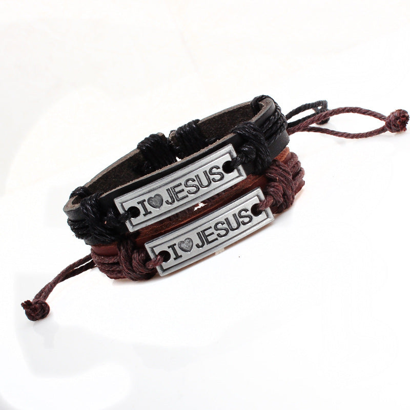 Alloy Cowhide Bracelet