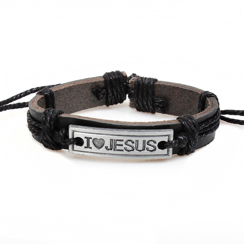 Alloy Cowhide Bracelet