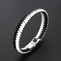 Fashion Youth Trend Handmade Leather Alloy Cuff Wristband Bracelet