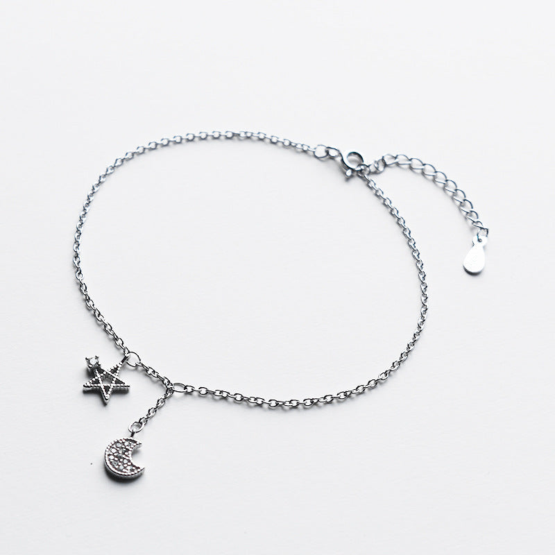 Design Star Story Micro-Inlaid Zircon Star And Moon Bracelet Anklet