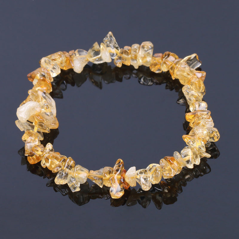 Natural Citrine Irregular Crushed Stone Bracelet