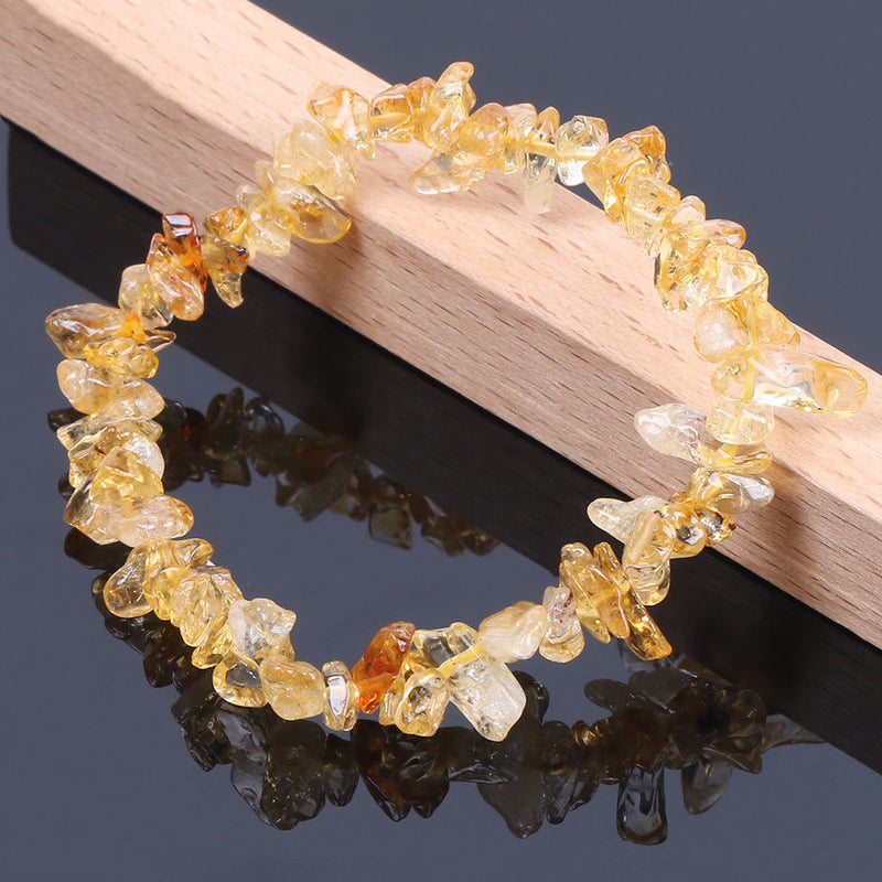 Natural Citrine Irregular Crushed Stone Bracelet