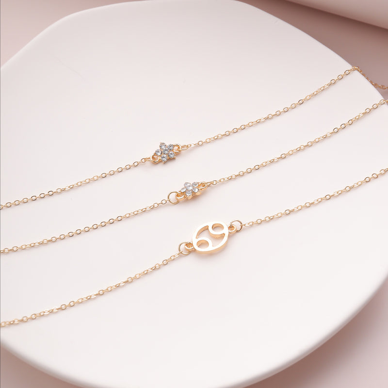 European And American Cross-Border Jewelry, Creative Geometric Hollow Round Necklace For Women, Simple And Small Star-Shaped Micro-Inlaid Necklace