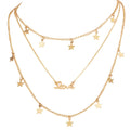 Bohemian Fashion Style Five-Pointed Star Love Letter Female Multi-Layer Necklace