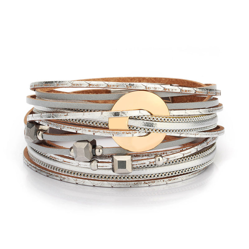 Bohemian Style,  Alloy Multi-layer Winding Bracelet, Handmade Jewelry