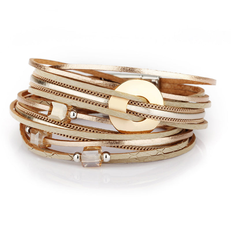 Bohemian Style,  Alloy Multi-layer Winding Bracelet, Handmade Jewelry