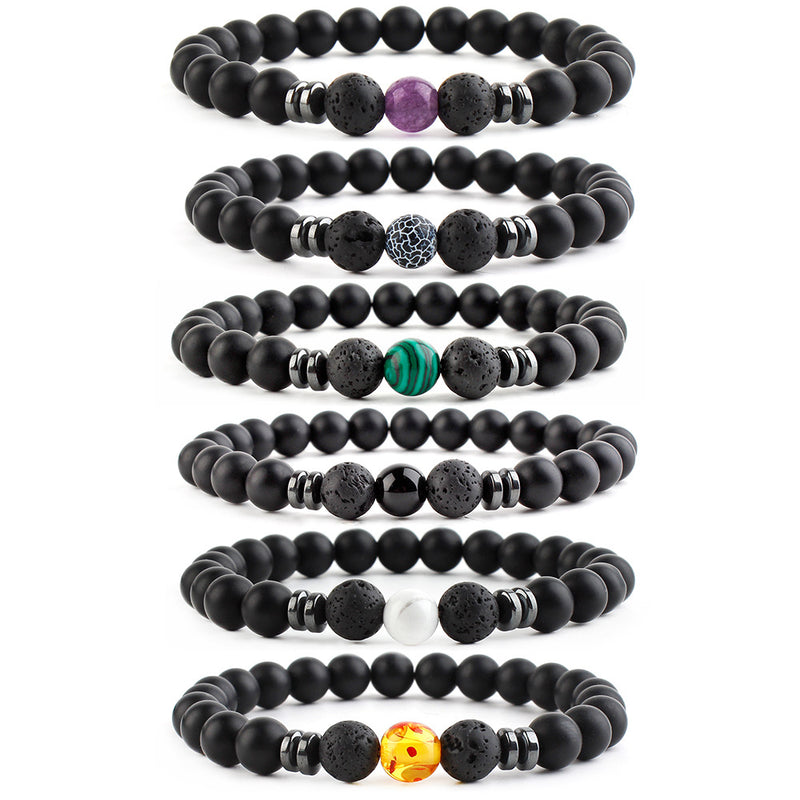 8mm Stone Beads Seven Chakra Yoga Beaded Bracelet