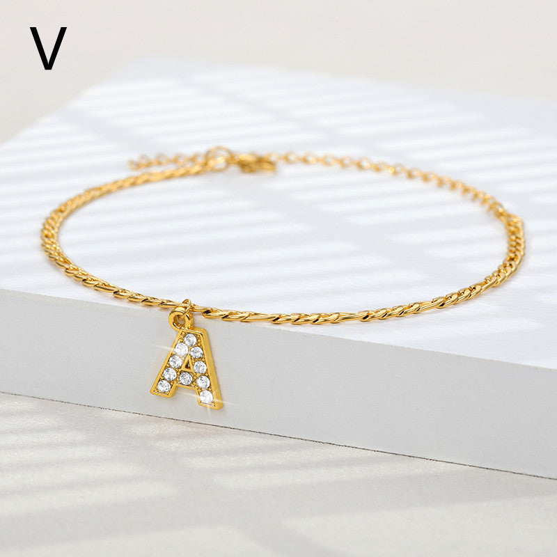 Ancient English Letter Anklet Letter Anklet Spot English Letter Pendant Jewelry