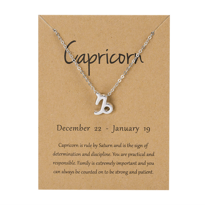 Personality Symbol Edition Silver Twelve Constellation Alloy Paper Card Necklace