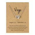 Personality Symbol Edition Silver Twelve Constellation Alloy Paper Card Necklace