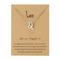 Personality Symbol Edition Silver Twelve Constellation Alloy Paper Card Necklace