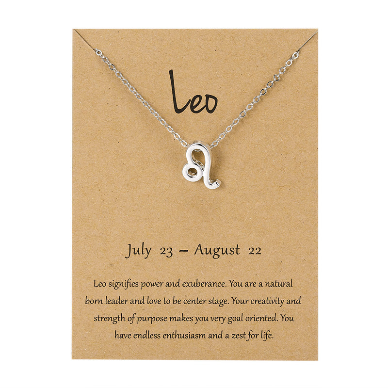 Personality Symbol Edition Silver Twelve Constellation Alloy Paper Card Necklace