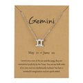 Personality Symbol Edition Silver Twelve Constellation Alloy Paper Card Necklace