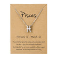 Personality Symbol Edition Silver Twelve Constellation Alloy Paper Card Necklace