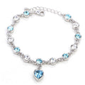Alloy Peach Heart Love Crystal Bracelet