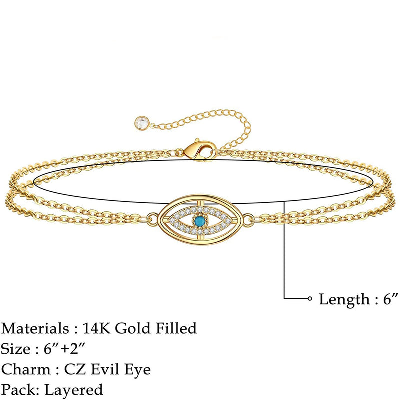 European And American Devil's Eye Copper Bracelet With Color Zirconium Alloy