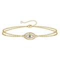European And American Devil's Eye Copper Bracelet With Color Zirconium Alloy