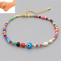 Bohemian Ethnic Rainbow Rice Bead Pearl Anklet