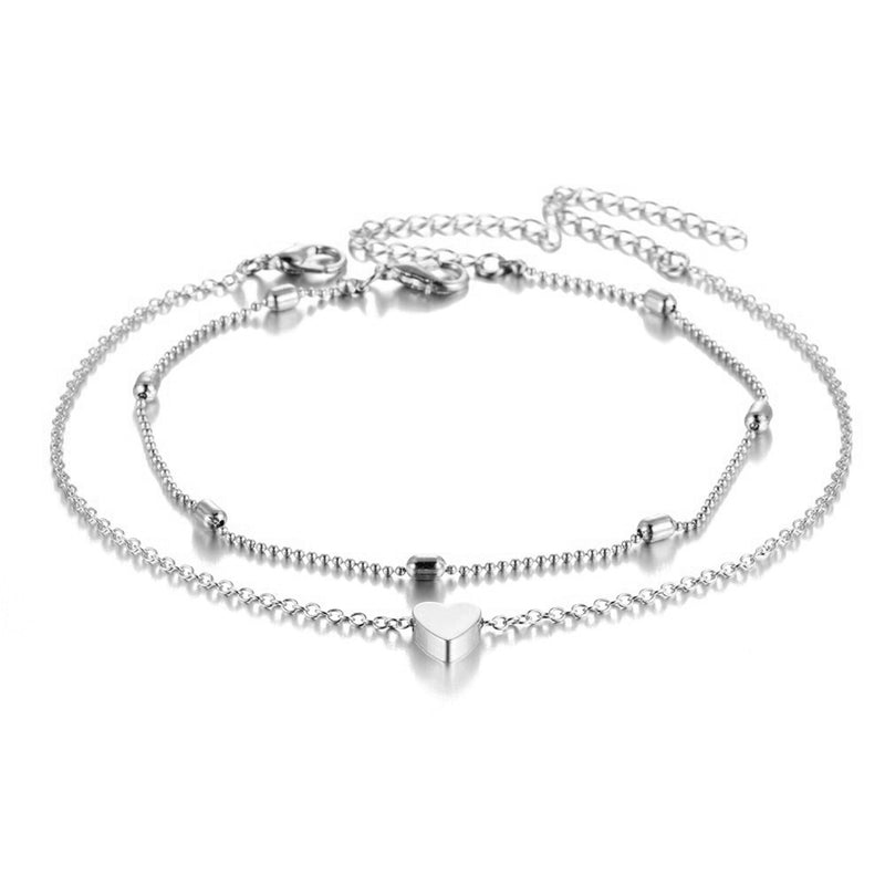 Love Peach Heart Heart-Shaped Anklet Women