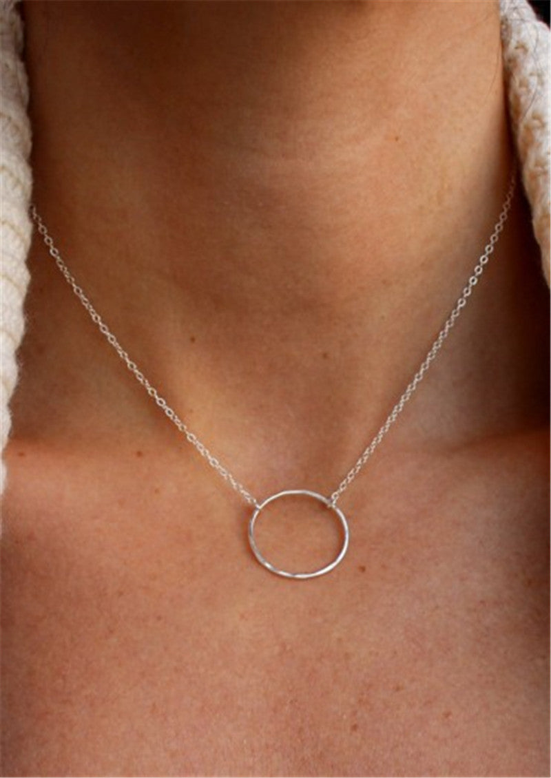 Simple Simple Chain Metal Circle Short Necklace