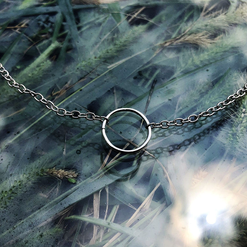 Simple Simple Chain Metal Circle Short Necklace