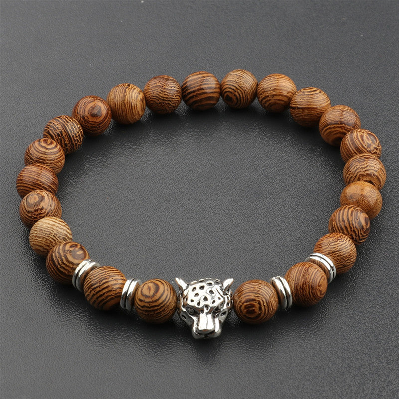 Bracelet Yoga Chakra Wood Grain Crown Beads Beaded Bracelet