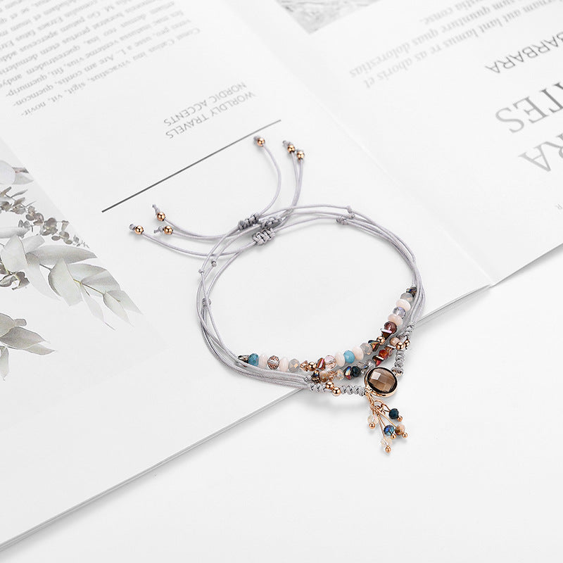Geometric Design Crystal Pick Stone Bracelet