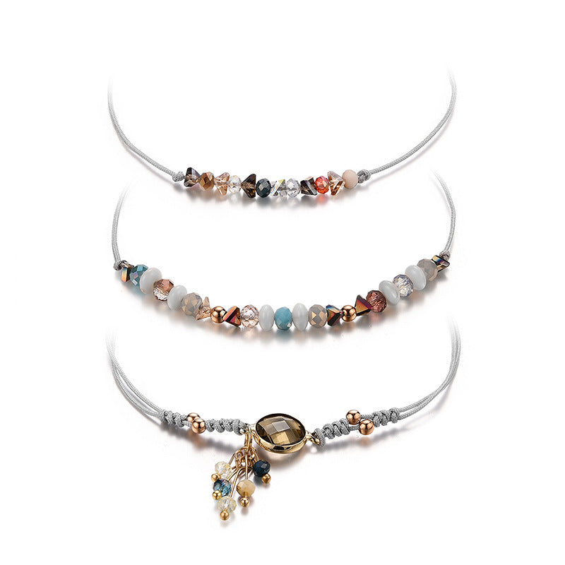 Geometric Design Crystal Pick Stone Bracelet