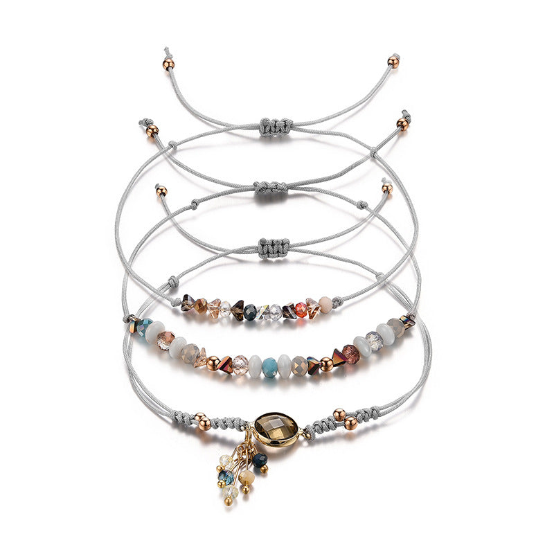 Geometric Design Crystal Pick Stone Bracelet
