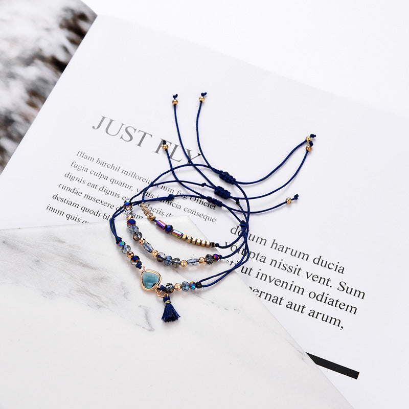 Geometric Design Crystal Pick Stone Bracelet