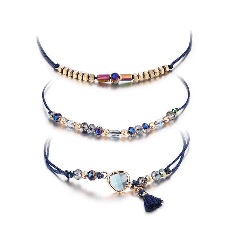 Geometric Design Crystal Pick Stone Bracelet