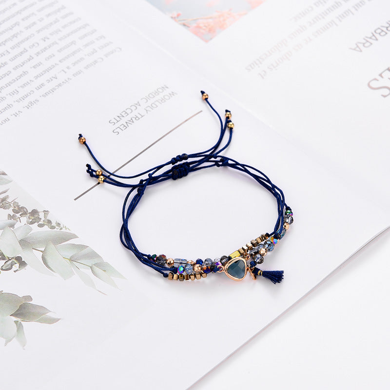 Geometric Design Crystal Pick Stone Bracelet