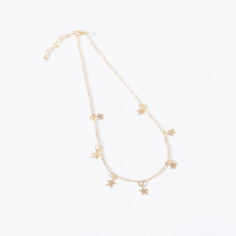 European And American Fashion Clavicle Chain Popular Handmade Pentagonal Star Pendant Necklace